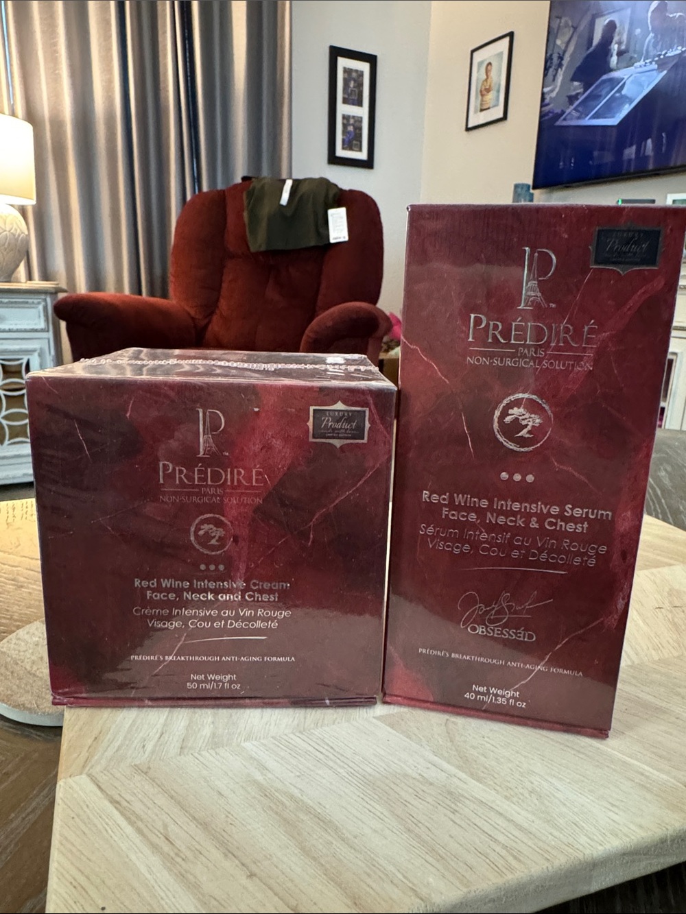 Prefire Red Wine Intensive Cream and Serum for Face, Neck & Chest